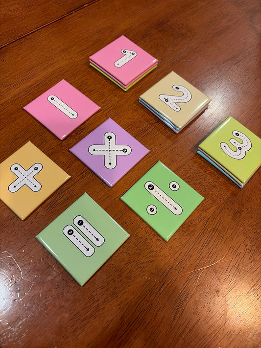 2x2 Photo Magnet - Numbers and Math Symbols Set