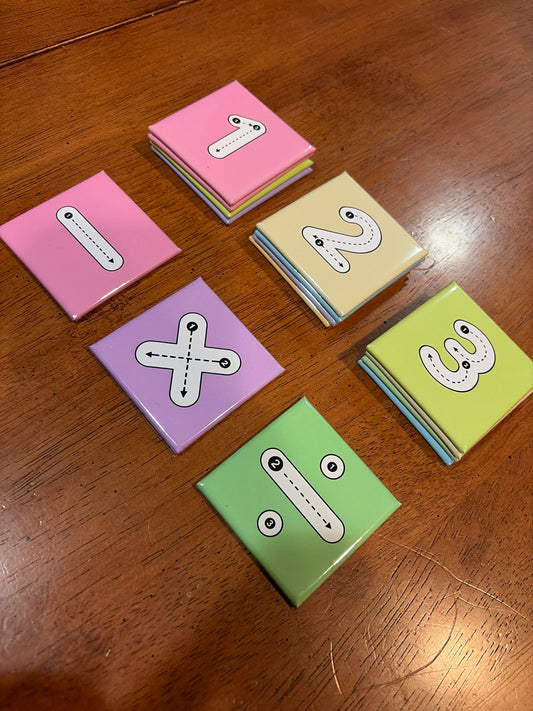 2x2 Photo Magnet - Numbers and Math Symbols Set